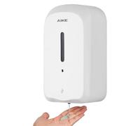 AIKE Distributeur de Savon Automatique 1000 ML， Design Anti-Vandalisme Zones Publiques, Mural Commerciale, Blanc AK1226S