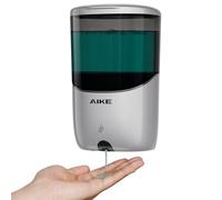 AIKE Distributeur de Savon Automatique Mural, Distributeur de Savon Argent sans Perçage, Distributeur de Savon Liquide pour Salle de Bain et Cuisine, Modèle AK1216