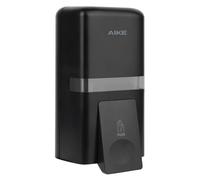 AIKE Distributeur de Savon Mural sans Perçage, 800 ML Manuel en Plastique, Liquide pour Usage Public AK1008 (Noir)