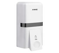 AIKE Distributeur de Savon Mural sans Perçage, 800 ML Manuel en Plastique, Liquide pour Usage Public AK1008 (Blanc)