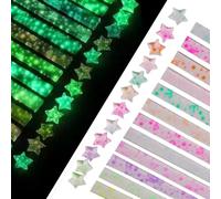 Aikeis 12 modèles, un total de 210 origami lumineux avec douze constellations, origami étoilé, bandes de papier décoratives colorées, étoiles porte-bonheur