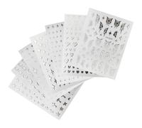 Aikeis 7 feuilles d'autocollants pour ongles effet miroir argenté métallisé pour femme 3D Starburst Love Heart autocollants pour ongles bijoux Y2k papillon