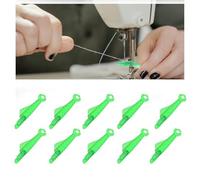 Aikeis Lot de 10 enfile-aiguilles pour bouche de poisson, petit enfile-aiguille automatique pour machine à coudre, outil auto-enfichable à anneau rapide (3,1 x 0,9 cm)