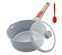 AIKENBBKK Casserole en Céramique 20 cm avec Couvercle, 2.5L Revêtement Anti-adhésif en Céramique Casserole avec Poignée Amovible, Convient pour Tous les Types de Feux, Sans PTFE et PFOA- Bleu