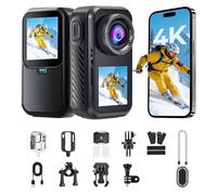 AIKER Caméra Sport 4k/5k WiFi Version Améliorée,Camera Vlog Et Étanche À 30 M/EIS/Double Écran Camera Moto/Dashcam Moto Accessoires Multifonctions avec Animaux,Vélo,Voyages,Vlog