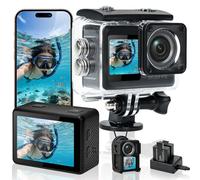 AIKER Camera Sport,Version Pro Camera Vlog Assistance 5k30FPS Photo 64MP/3.0EIS/Trè Longue Autonomie/Grand Angle 130°/Action Cam Étanche/Support Aimanté Original Cameras Moto pour Moto,Vélo EtOutdoor