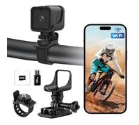 AIKER Dashcam Moto,Version Améliorée WiFi Camera Sport Étanchéité Ip66,1080phd&120°Grand Angle Camera Moto,Calibrage Automatique du Niveau Cameras Casque Velo,Connexion Pratique Large Application