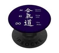 Aïkido Arts Martiaux Japonais Kanji Harmony Energy Way PopSockets PopGrip Adhésif