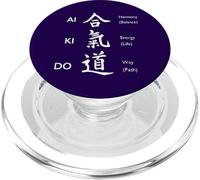 Aïkido Arts Martiaux Japonais Kanji Harmony Energy Way PopSockets PopGrip pour MagSafe