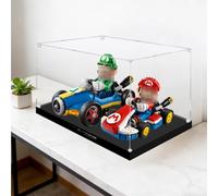Aikimfuly Vitrine en acrylique pour Lego 72037 + 72050 Go Kart Building Set - Boîte de présentation anti-poussière compatible avec Lego 72037 + 72050 uniquement (2 mm)