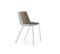 AÏKU Chaise 4 pieds en métal blanc MDF Italia gris tourterelle - MDF ITALIA F058101 S007 F065