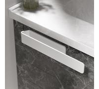 Aikzik Porte-Serviettes sans Percer Aluminium Autocollant Etagère Murale Porte-Serviettes Salle de Bain Montage Mural pour Salle de Bain Blanc (Lot de 2)