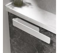 Aikzik Porte-Serviettes sans Percer Aluminium Autocollant Etagère Murale Porte-Serviettes Salle de Bain Montage Mural pour Salle de Bain (Blanc)