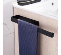 Aikzik Porte-Serviettes sans Percer Aluminium Autocollant Etagère Murale Porte-Serviettes Salle de Bain Montage Mural pour Salle de Bain (Noir)