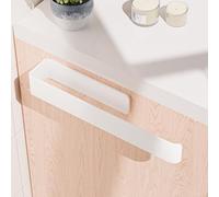 Aikzik Porte-Serviettes sans Percer Aluminium Autocollant Etagère Murale Porte-Serviettes Salle de Bain Montage Mural pour Salle de Bain (Noir) (1, Blanc, 32L×5B×4,5H)