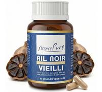 Ail Noir Fermenté 10x Concentré | Extrait d'Ail Noir Vieilli - Standardisé en S-allyl-cystéine | Cœur & Cholestérol | Sans Arrière-Goût | 40 Gélules Vegan | Essence Pure Api-Nature