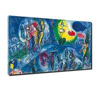AiLai Marc Chagall-LE GRAND CIRQUE 1956 Toile Wall Art Poster Home Decor prêt à accrocher(45x90cm 18"x35",Encadrée)