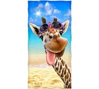Ailaikei Serviette de plage XXL - Grande serviette de bain - 100 x 200 girafe - Motif dauphin - 3D - Microfibre éponge - Serviette douce et absorbante (1,100 x 200 cm)