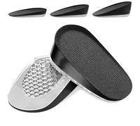 Ailaka 1 paire de semelles intérieures en gel pour augmenter la hauteur, coussinets de talon absorbant les chocs, inserts de chaussures pour homme et femme, Noir , Large, Heel Height: 3.5cm