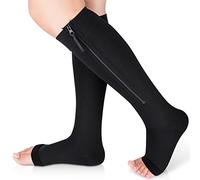 Ailaka Bas De Contention Homme Femme, Classe 1 Medicale Soutien Graduel Bas De Compression, 15-20mmhg Chaussettes de Compression Avec éclair Indiqué pour Voyages Jambes Enflées Course Vols