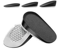 Ailaka Semelles intérieures en gel pour augmenter la hauteur, coussinets de talon absorbant les chocs, inserts de chaussures pour homme et femme, hauteur du talon : 2,5 cm, noir