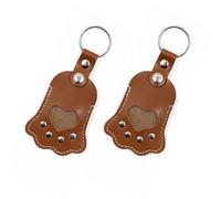 Ailan 2 clés de Rangement pour Cheveux, Porte-clés pour Chat, Cadeau pour Animaux de Compagnie, matériau en Cuir, Doux et adapté à la Collecte des Poils Chat et Chien, Marron foncé