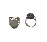 Ailan Bague florale creuse, bague ajustable, vierge exceptionnelle en gros, sertissage ovale à la colle pour cabochon. Découvrez l'expérience du sertissage de cabochon et les bagues fabriquées avec ce
