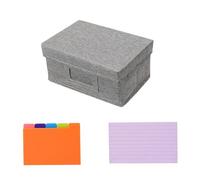 Ailan Boîte de Rangement Pliable pour fiches Bristol et Cartes de Visite, avec séparateurs Ajustables pour Une Organisation optimale. Boîte Rangement pour Fournitures Bureau avec Couvercle.