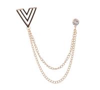 Ailan Broche élégante pour costume homme : mettez en valeur votre style avec cette broche, insigne de costume à chaînette, idéale pour les soirées, les événements, les, Or, 2.7 x 2.6 cm