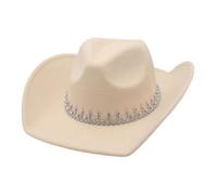 Ailan Chapeau de pêche Gentleman Lady Jazz Cowgirl Hat Accessoire de mode unique Fêtes Événements en plein air Le chapeau de cowboy présente un style occidental classique