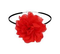 Ailan Collier ras du cou à grosses fleurs en velours doux, idéal pour les mariées et les mariages. Circonférence : 30 cm / 11,81 pouces et 10 cm / 3,94 pouces. Bijou