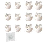 Ailan Ensembles de boules de Noël pour sapin, parfaits pour les restaurants et les fêtes fin d'année : boules neige avec nœud et pendentif, légères, ornées trois flocons neige, pour, argent