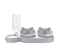 Ailan Fournitures pour Animaux de Compagnie Stockage Automatique de l'eau Complet sans débordement en Plastique Anti-déversement Bol de Nourriture pour Chat Bol à Boire Automatique, Gris Clair