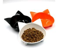 Ailan Gamelles antidérapantes en mélamine pour Chats et Petits Chiens, gamelles surélevées en céramique Non Toxique et Durable, Orange, 6.3 x 14.5 cm