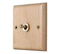 Ailan Interrupteur de Panneau en Bois Massif de Style Vintage, Applications Larges, ne changeant Pas de Couleur, Plaque d'interrupteur rétro en Bois Massif