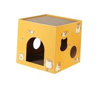 Ailan Lit en Carton Polyvalent pour Chat, offrant Un Espace spacieux pour Les Petits Animaux Qui restent en sécurité et Actifs Pendant Leur Repos. Saupoudrez d'herbe à Chat pour Attirer et Encourager