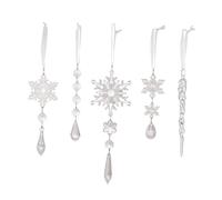 Ailan Lot de 5 décorations de sapin Noël en forme flocon neige, pour des moments magiques et éveiller l'esprit des fêtes.