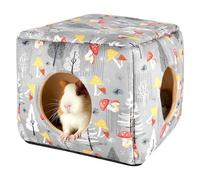 Ailan Maison pour Hamster en Bois pour Petits espaces, Peu d'entretien, Espace Confortable, cachette en ABS, Facile à Entretenir, Gris