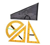 Ailan Matériel de géométrie et de mathématiques : règle multifonctionnelle avec grands chiffres pour un enseignement la géométrie sans effort, outil dessin mathématique, matériel, Jaune, 3 pièces