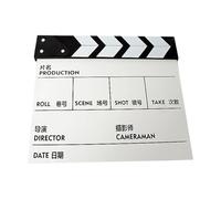 Ailan Mini Clap de cinéma en Bois Durable, Finition Lisse, idéal pour Les Plateaux de cinéma et la Photographie Commerciale. Clap Professionnel pour réalisateurs, Blanc Chinois, 20x20cm