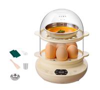 Ailan Mini cuiseur vapeur pour œufs, cuisson à la vapeur, friture, braisage, aliments délicieux, peut cuire à la vapeur 7 à 14 œufs, cuiseur à œufs à arrêt automatique en ABS, double couche