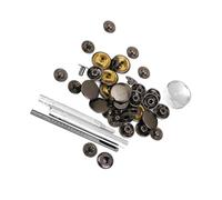 Ailan Outil pour boutons-pression, outil de fixation par pression, couleur argent, en acier professionnel, convient Pour aux fixations de 11 à 15 mm diamètre.