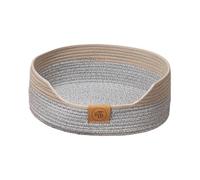 Ailan Panier-lit en Corde de Coton tressée pour Chat, nid Douillet et Confortable pour l'intérieur, idéal pour Les Amoureux des Chats. Ce Panier-lit est Une Niche pour, Gris, 35 cm