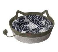 Ailan Panier pour Chat Virelapets en Corde tressée,C,【36cm*36cm*14cm】 | avec pelote de laine intégrée et corde en coton circulaire.