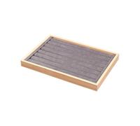 Ailan Plateau de rangement de bijoux, plateau à bijoux plat empilable, support de vitrine pour présentoir de détail, boîte de rangement de tiroir, cadre en bois, Style B