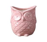 Ailan Pot de fleurs moderne en céramique en forme de hibou, idéal pour la maison, le bureau comme décoration bonsaï. Joli pot fleurs forme hibou, poli. céramique pour, Non écoute Rose