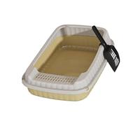 Ailan Toilettes Portables Ouvertes pour Chats avec bac à litière Amovible et Facile à Nettoyer. Offrent Un Espace de Vie Moderne pour Les Animaux et Leurs maîtres. Accessoires Anti-éclaboussures pour