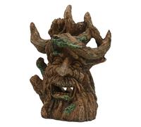 Ailan Tronc d'arbre creux orné d'un visage, décoration d'aquarium ajoutant une touche unique à votre aquarium et à votre aménagement paysager. Accessoires pour terrarium avec betta et écrevisse. Tronc