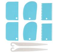 AILANDA 5PCS Coupe Pâte de Boulangerie Corne Pâtisserie Professionnelle Bleu Spatules pour du Pain Chocolat 12x8cm Grattoir à Pâte en Plastique avec Couteau à Dénuder 22cm pour Cuisine Crêpes Fromage