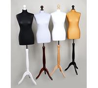 AILANT Mannequin de Couture, Buste de Couture Femme Sizes XS-XXL (Cover Black/Stand White, 42/44)